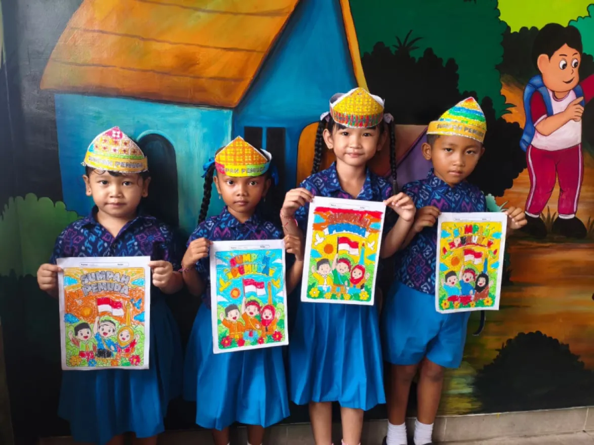 Semarak Hari Sumpah Pemuda, Anak-anak TK Satya Kumara I Kekeran Tunjukkan Kreativitas Melalui Berbagai Kegiatan