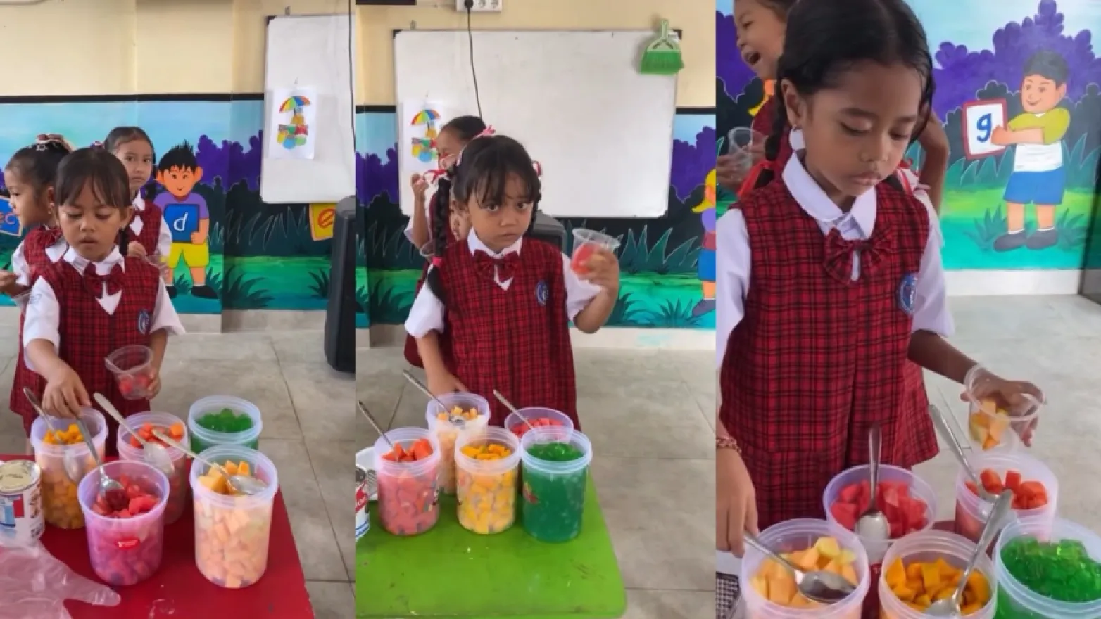 Seru dan Edukatif, Anak-anak TK Satya Kumara I Kekeran Belajar Membuat Salad Buah dalam Kegiatan Cooking Class